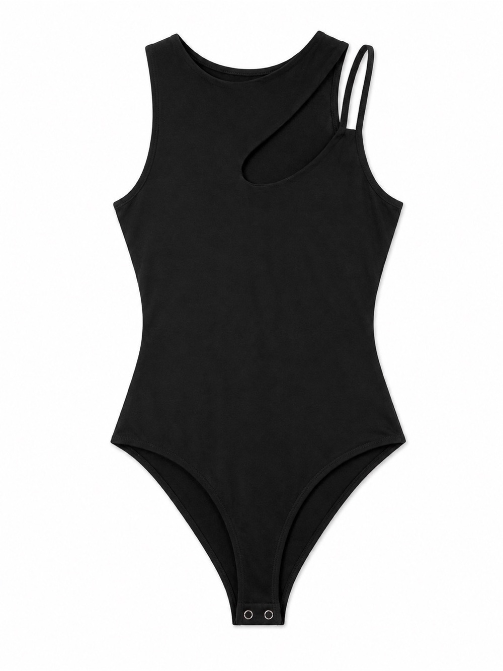 Windsor Black Asymmetric Strap Bodysuit